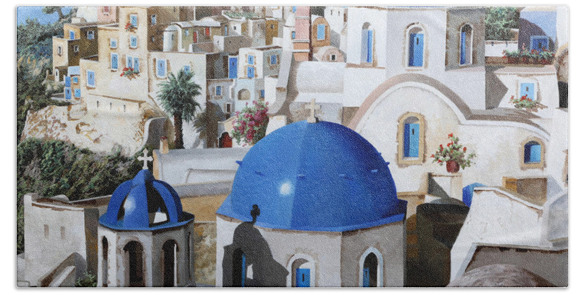 Greece Beach Sheet featuring the painting Chiese Ortodosse by Guido Borelli