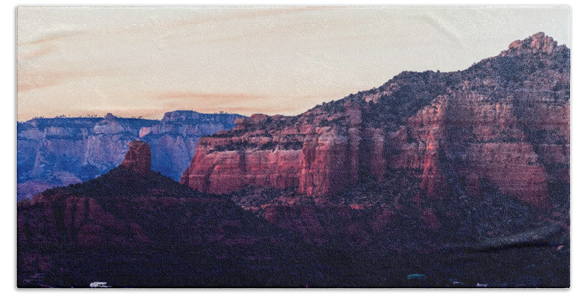 Arizona Beach Towel featuring the photograph Chimney Rock Sedona by Ed Gleichman