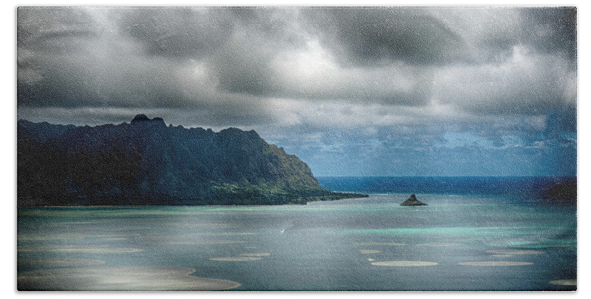 Hawaii Beach Towel featuring the photograph Chinaman's Hat from Puu Maelieli by Dan McManus