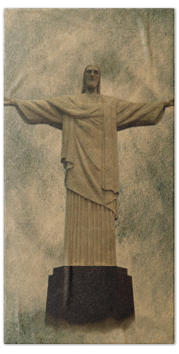 Christ Beach Towel featuring the photograph Christ the Redeemer Brazil by David Dehner