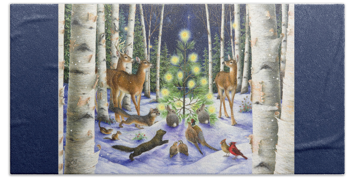 Christmas Beach Towel featuring the painting Christmas Magic by Lynn Bywaters