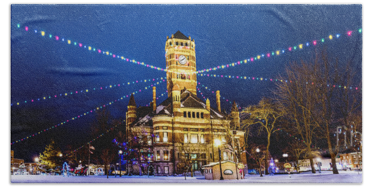  Beach Towel featuring the photograph Christmas On The Square by Michael Arend