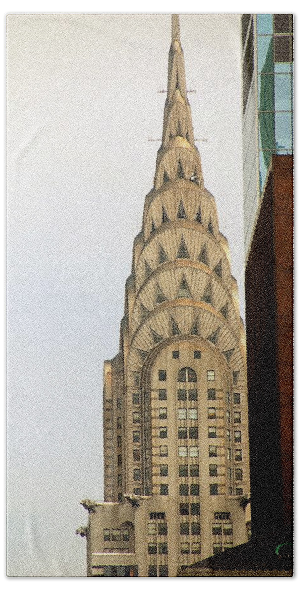 Buildings Beach Sheet featuring the photograph Chrysler Building by John Schneider