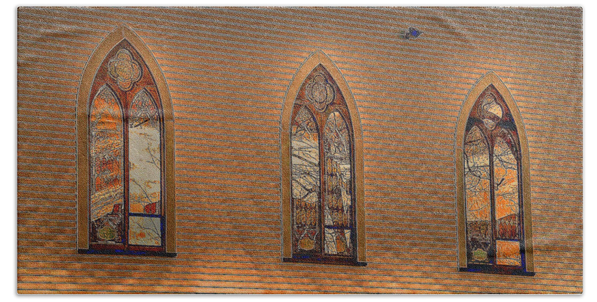 Church Beach Sheet featuring the photograph Church Windows by Phyllis Meinke