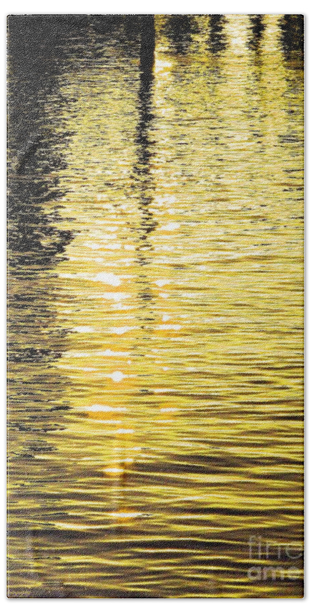 Abstract Beach Towel featuring the photograph Citrine Ripples by Chris Anderson