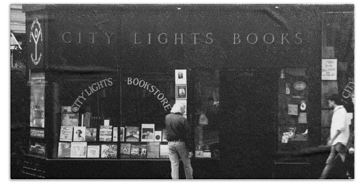 San Francisco Beach Towel featuring the photograph City Lights Bookstore - San Francisco by Aidan Moran
