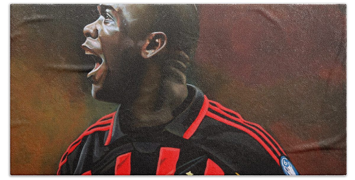 Clarence Seedorf Beach Towel featuring the painting Clarence Seedorf by Paul Meijering