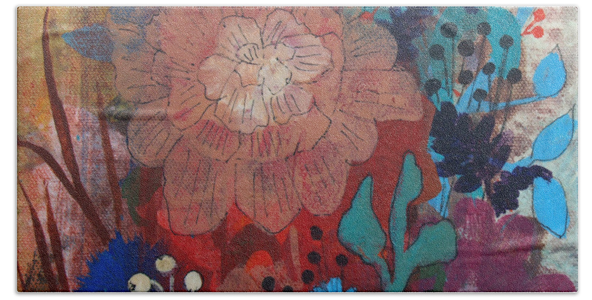 Floral Beach Sheet featuring the painting Clarity by Robin Pedrero