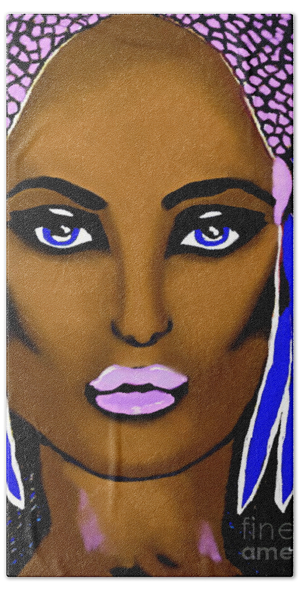 Cleopatra Beach Towel featuring the painting Cleopatra Queen of Egypt #2 by Saundra Myles