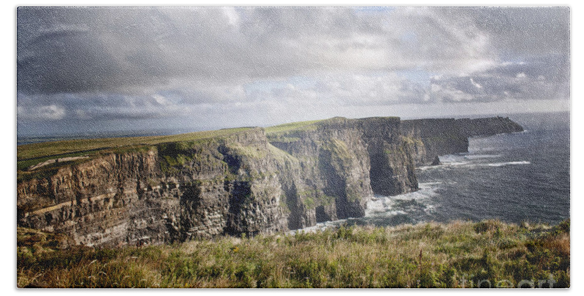 Ireland Digital Photography Beach Towel featuring the digital art Cliffs of Moher in August Air by Danielle Summa