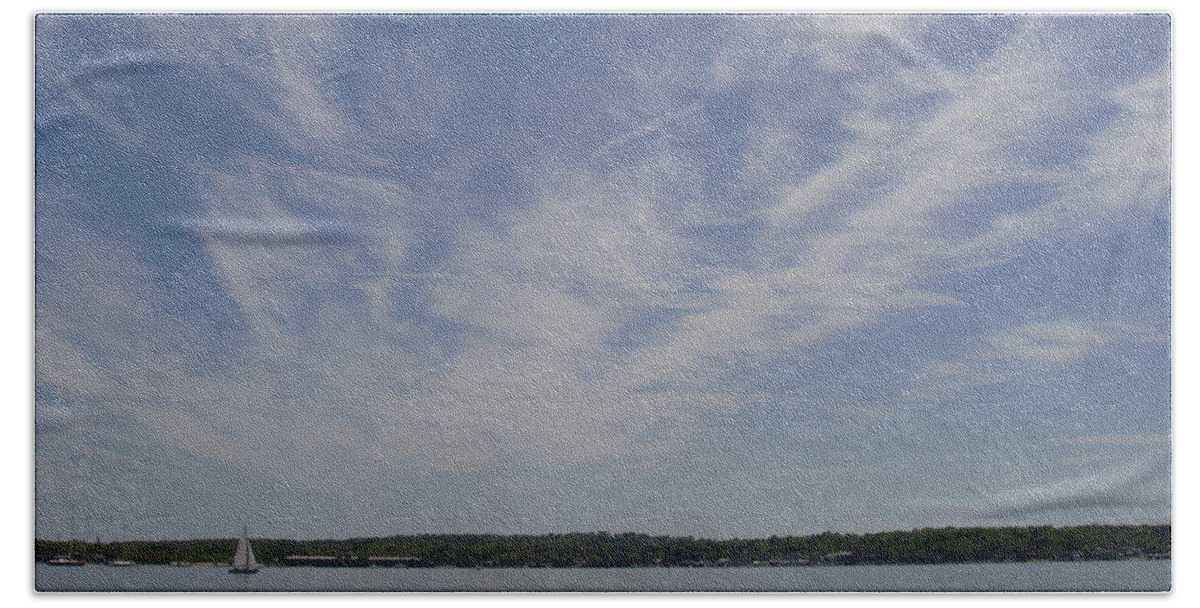 Clouds Over Long Island Sound Beach Towel featuring the photograph Clouds over Long Island Sound by John Telfer