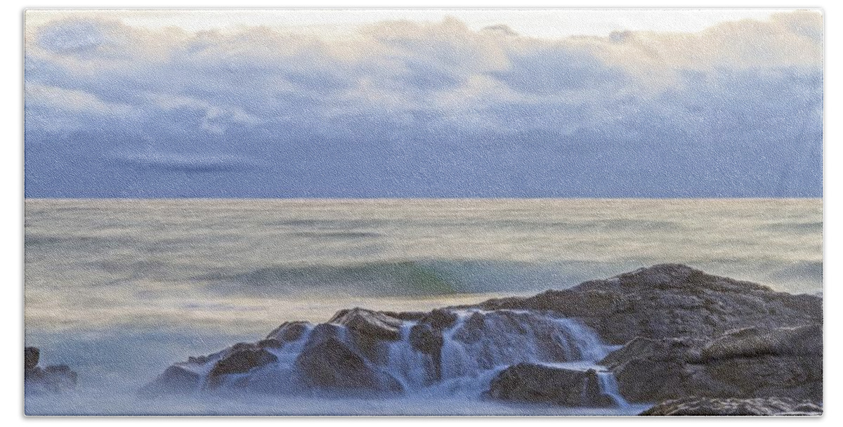 Ocean Beach Towel featuring the photograph Cloudy Dawn by Nautical Chartworks