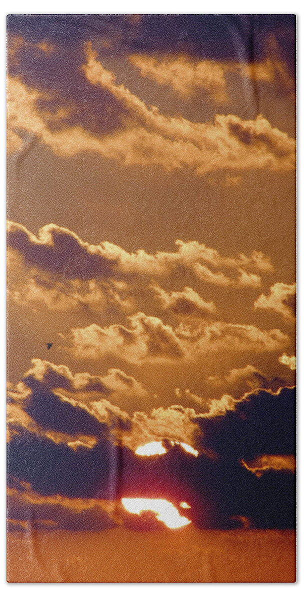 Sunset Beach Sheet featuring the photograph Key West Cloudy Sunset by Bob Slitzan