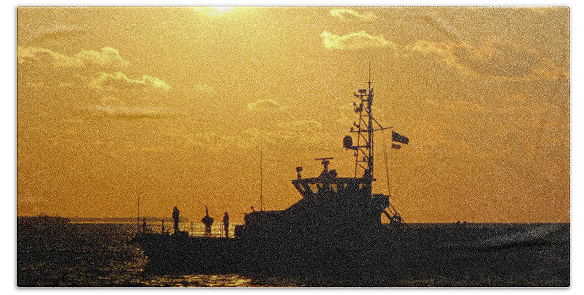 Sky Beach Sheet featuring the photograph Coast Guard in Paradise - Key West by Bob Slitzan