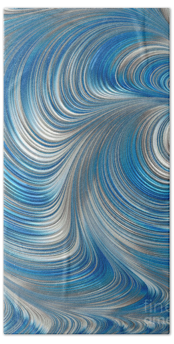 Cobolt Abstract Beach Towel featuring the digital art Cobolt Flow by John Edwards