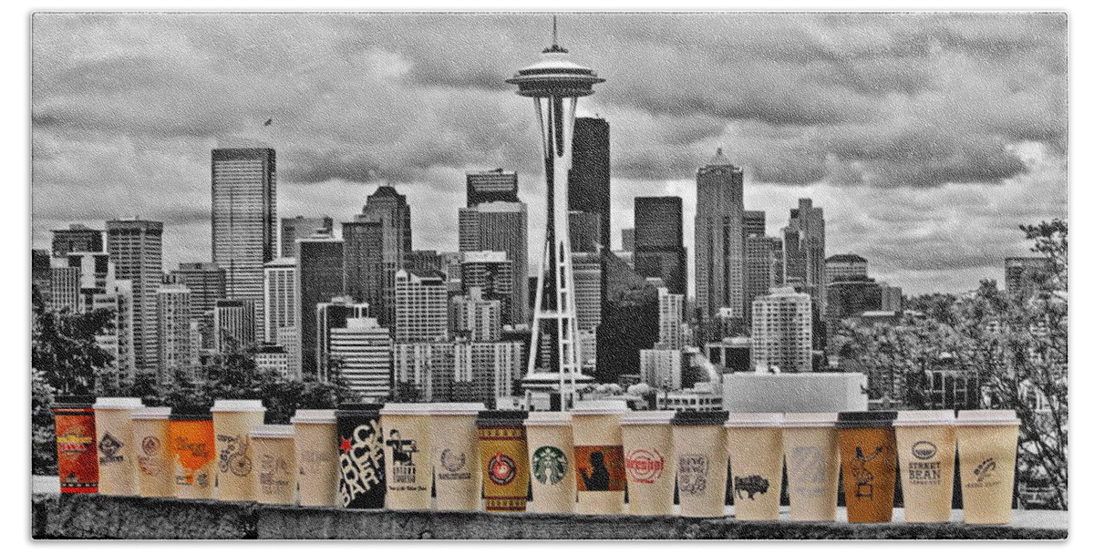 Seattle Beach Sheet featuring the photograph Coffee Capital by Benjamin Yeager