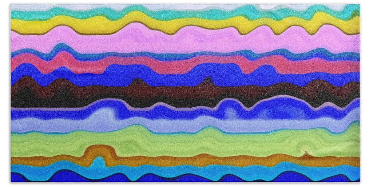 Textural Beach Sheet featuring the painting Color Waves No. 4 by Michelle Calkins