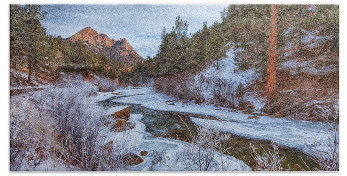 Winter Beach Towel featuring the photograph Colorado Creek by Darren White