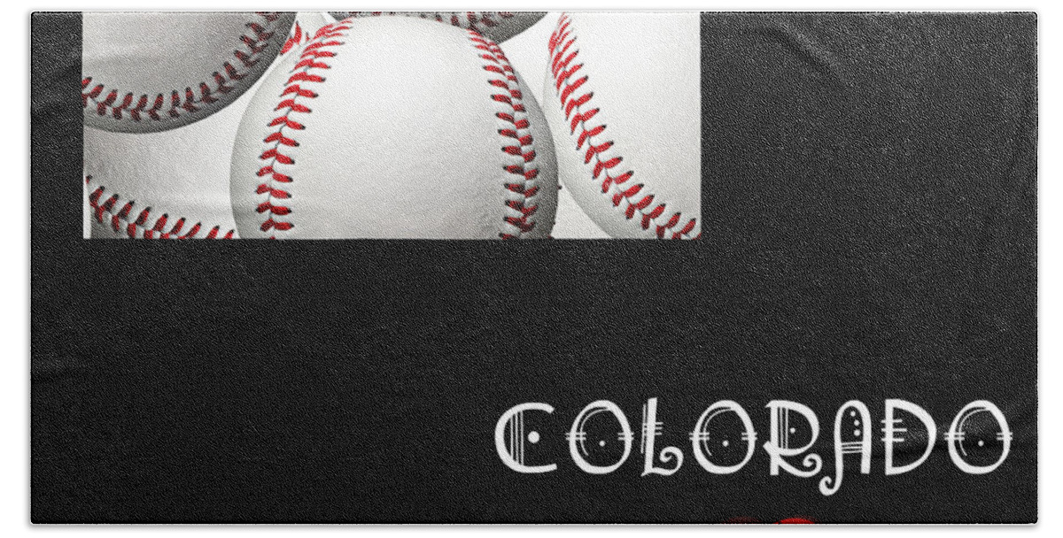 Andee Design Beach Towel featuring the digital art Colorado Loves Baseball by Andee Design