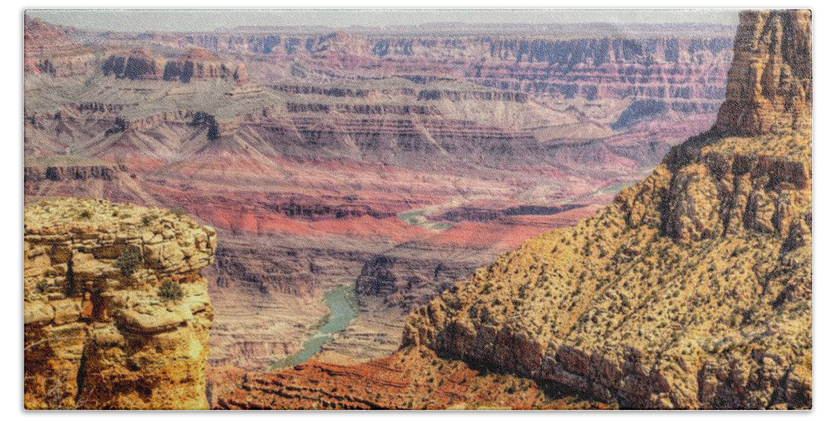 Grand Canyon National Park Beach Towel featuring the photograph Colorado River View by Dave Files