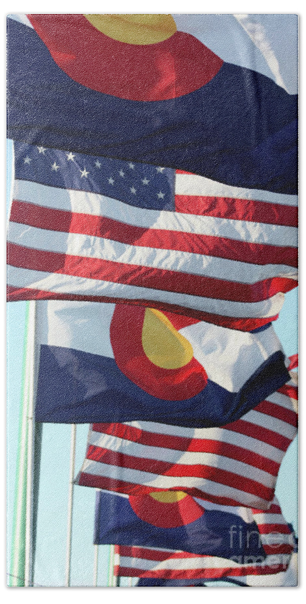 Flag Beach Towel featuring the photograph Colorado USA by Brandi Mavretic