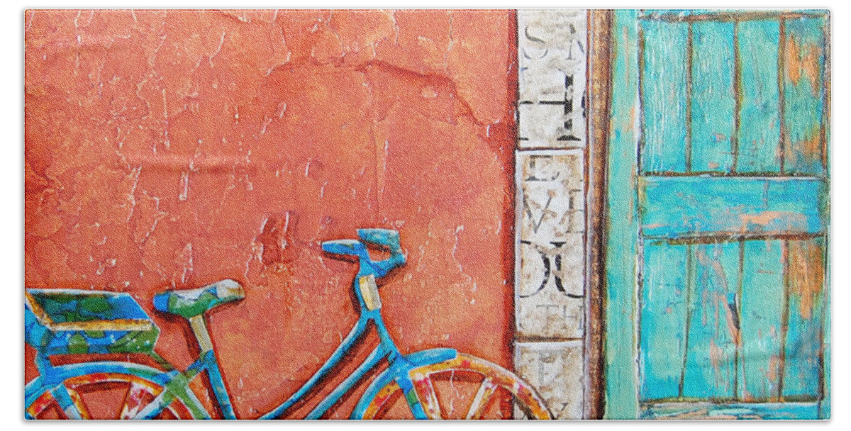 Bike Beach Towel featuring the mixed media Commuter's Dream by Danny Phillips
