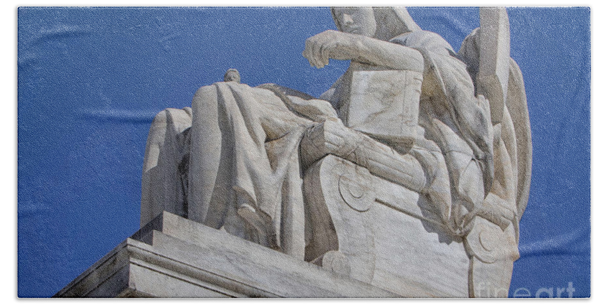 Contemplation Of Justice Beach Towel featuring the photograph Contemplation of Justice 1 by Jerry Fornarotto