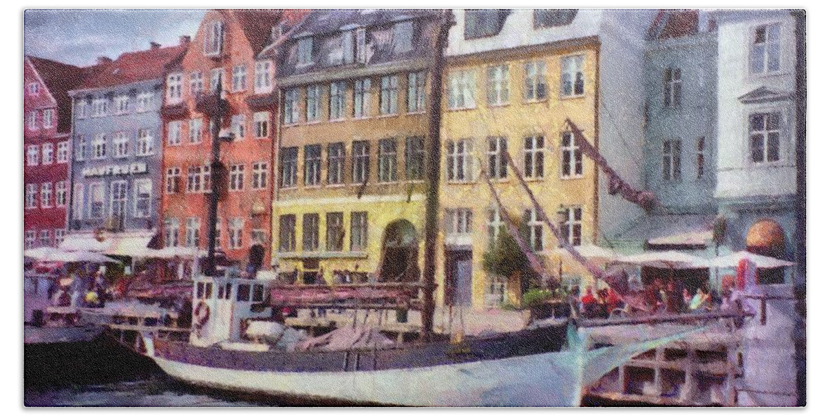 Scandinavia Beach Sheet featuring the painting Copenhagen by Jeffrey Kolker