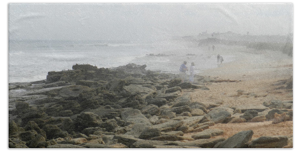 Seashore Beach Towel featuring the photograph Coquina Rocks by Deborah Ferree