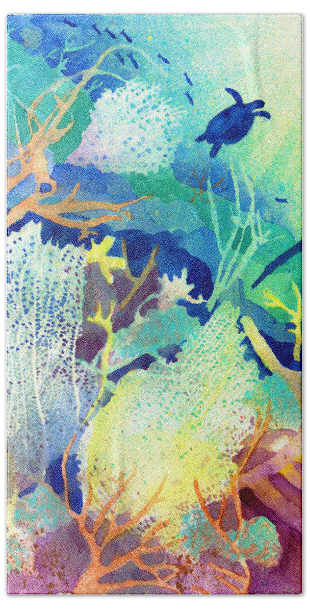 Coral Reefs Beach Towel featuring the painting Coral Reef Dreams 2 by Pauline Walsh Jacobson