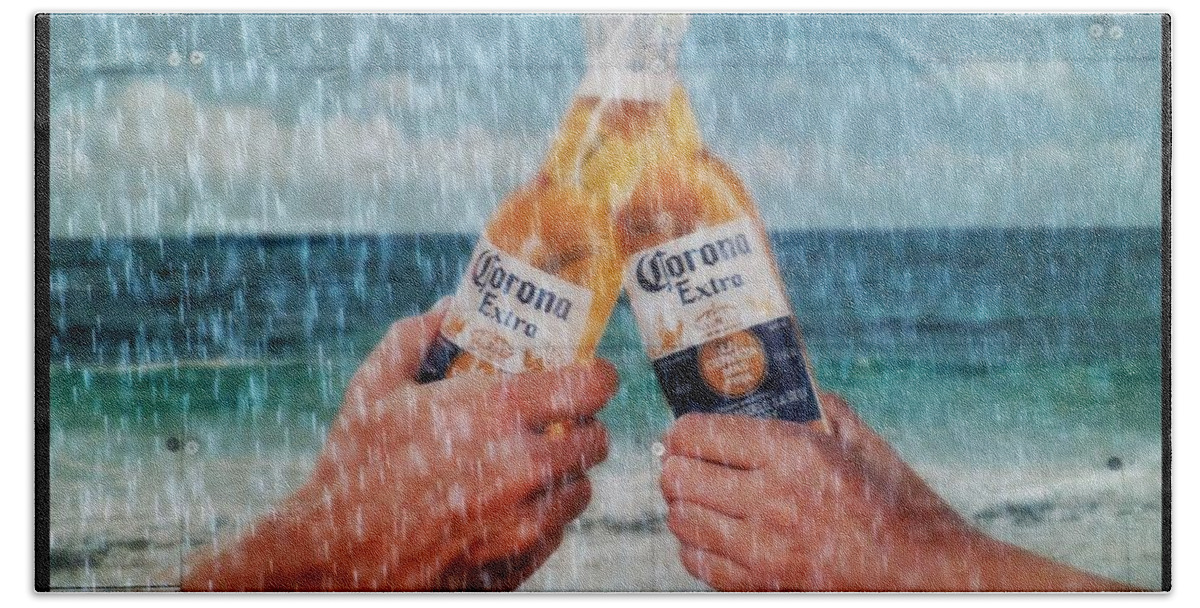  Beach Towel featuring the photograph Coronas in the Rain by Kelly Awad