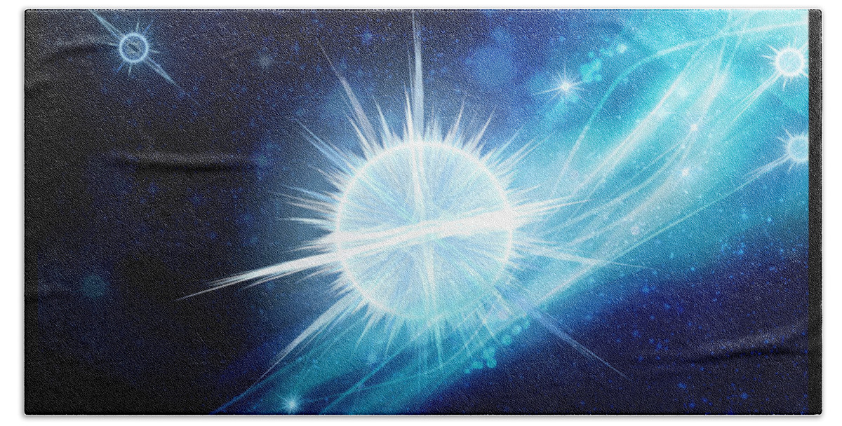 Corporate Beach Towel featuring the digital art Cosmic Icestream by Shawn Dall