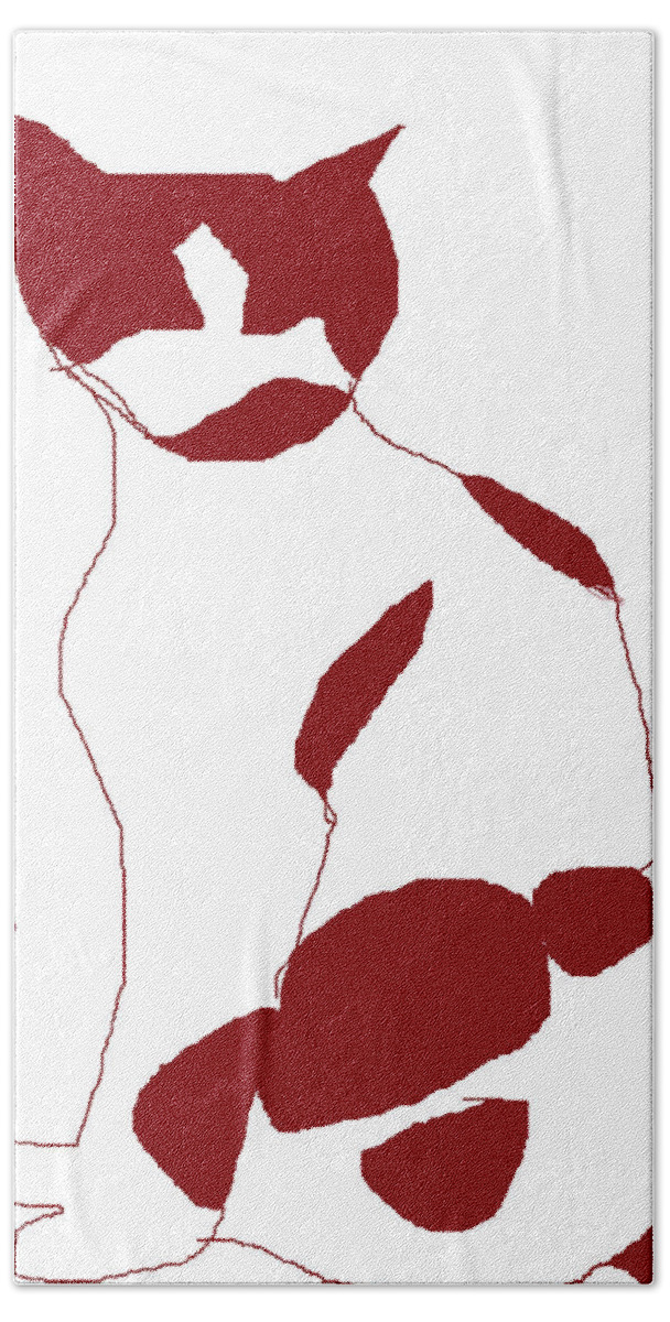 Cat Beach Towel featuring the painting Cosmos White by Anita Dale Livaditis