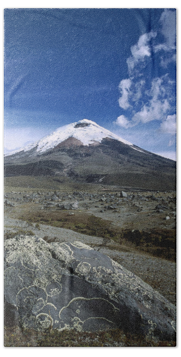 Feb0514 Beach Towel featuring the photograph Cotopaxi Volcano Above Andean Plateau by Tui De Roy
