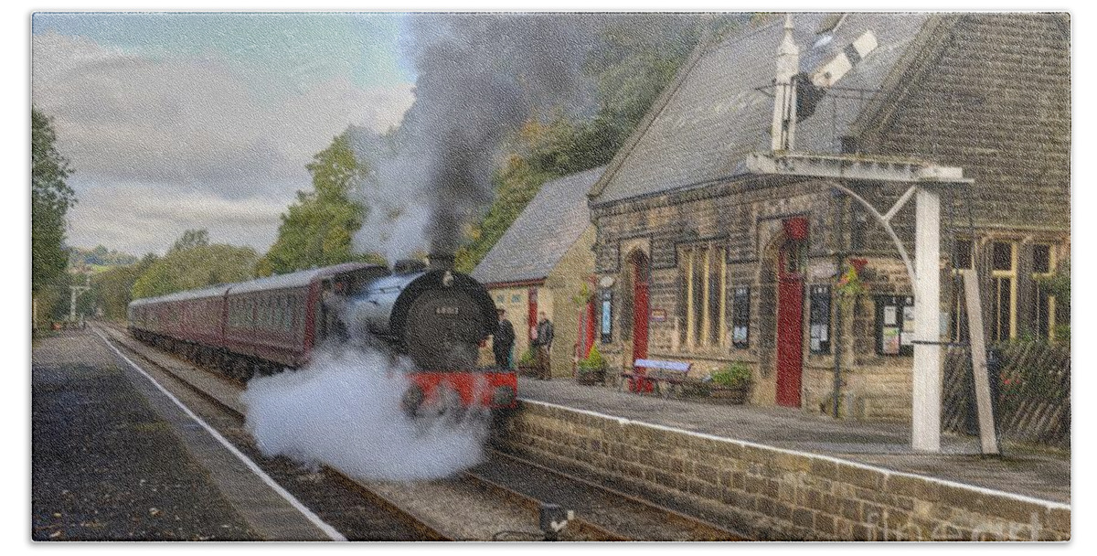 Steam Beach Towel featuring the photograph Country Halt. by David Birchall