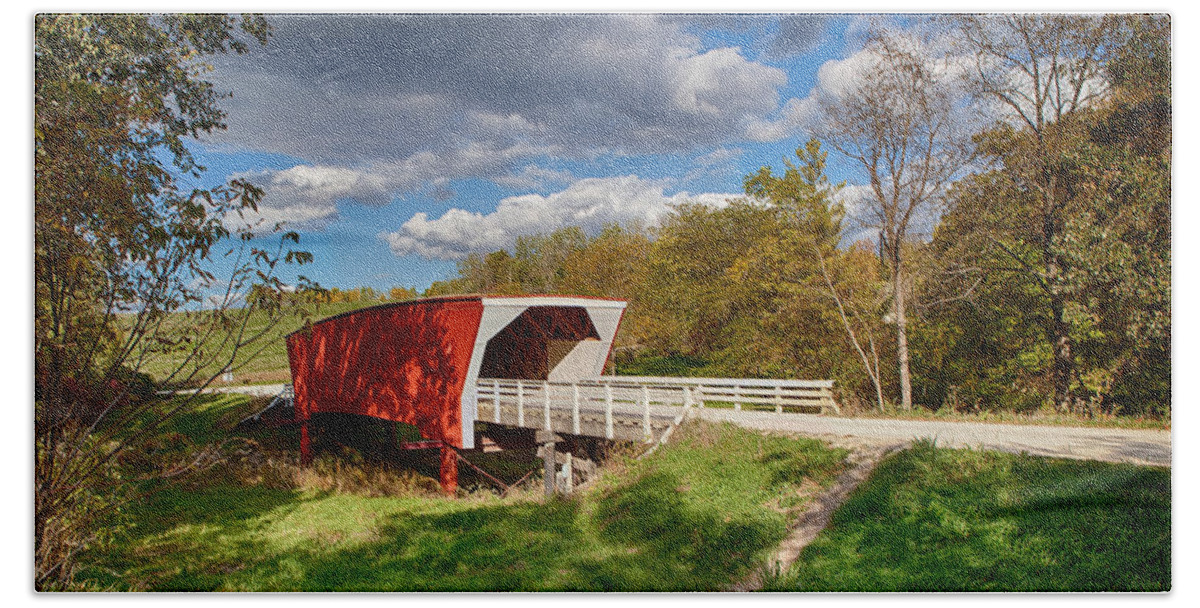 Covered Beach Towel featuring the photograph Covered Bridge by Sennie Pierson