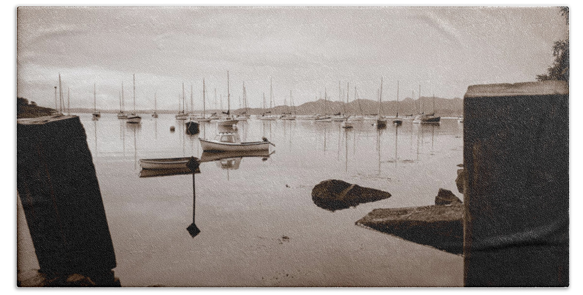 Argyll Beach Towel featuring the photograph Crinan Harbour by Mark Llewellyn