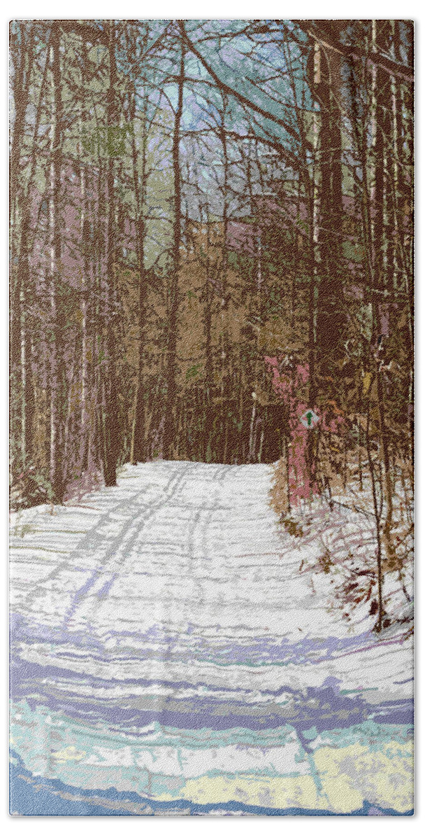 Winter Beach Sheet featuring the photograph Cross Country Trail by Nina Silver