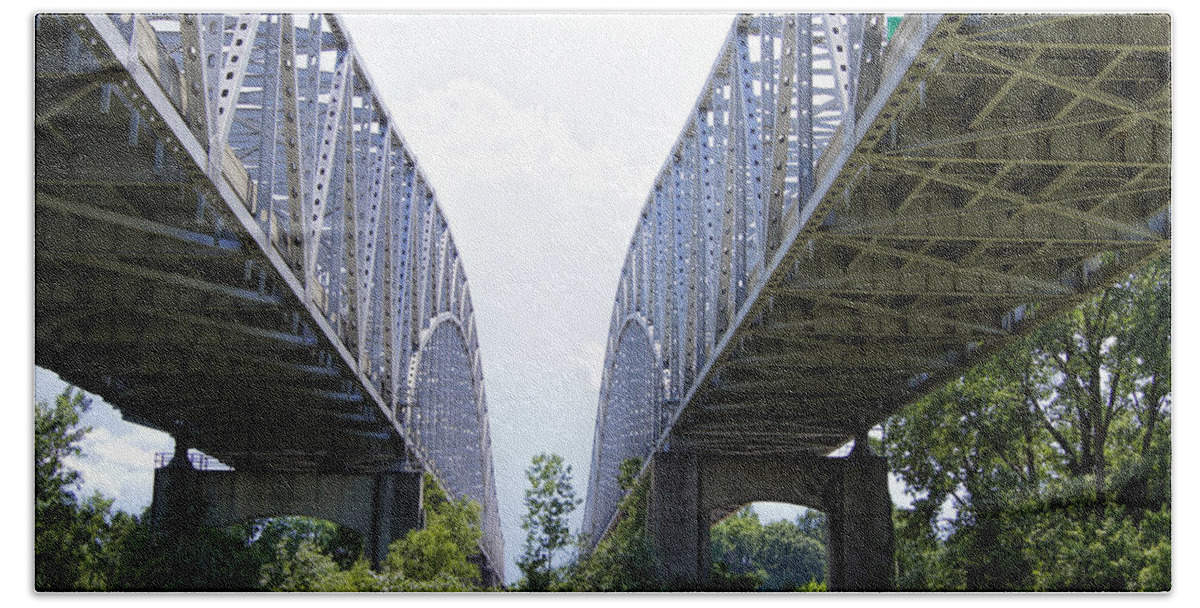 Bridge Beach Towel featuring the photograph Crossing Over by Cricket Hackmann