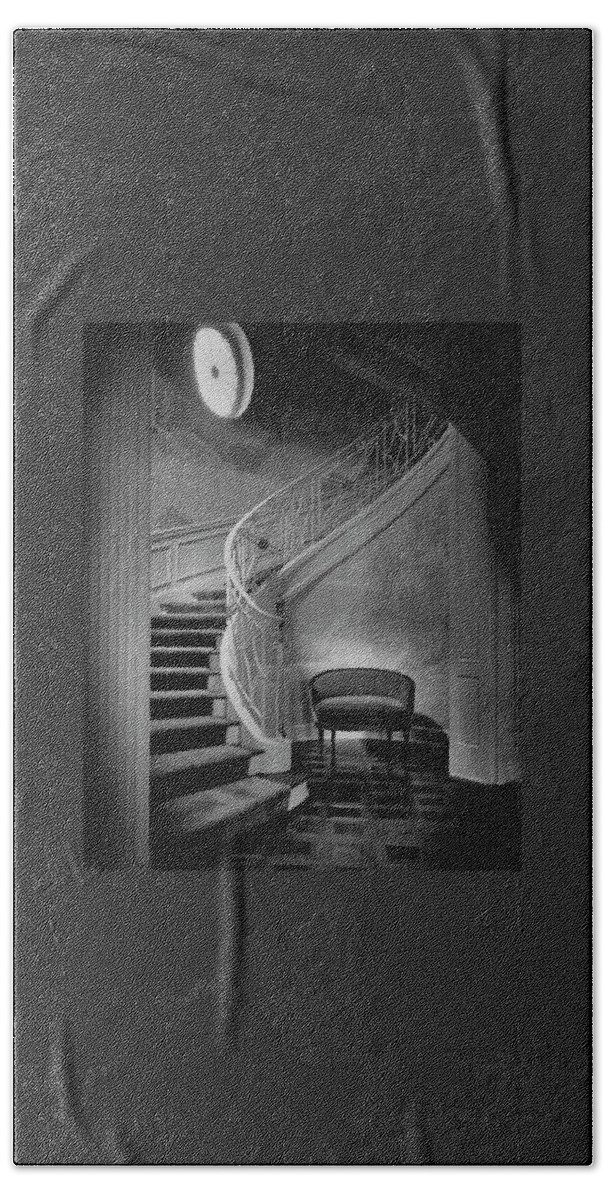 Curving Staircase In The Home Of  W. E. Sheppard Beach Towel