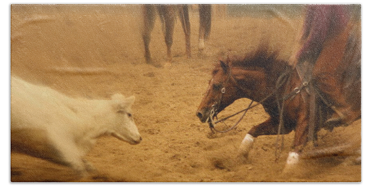 Cutting Horse Beach Towel featuring the photograph Cutting Horse 8 by Lynn Sprowl
