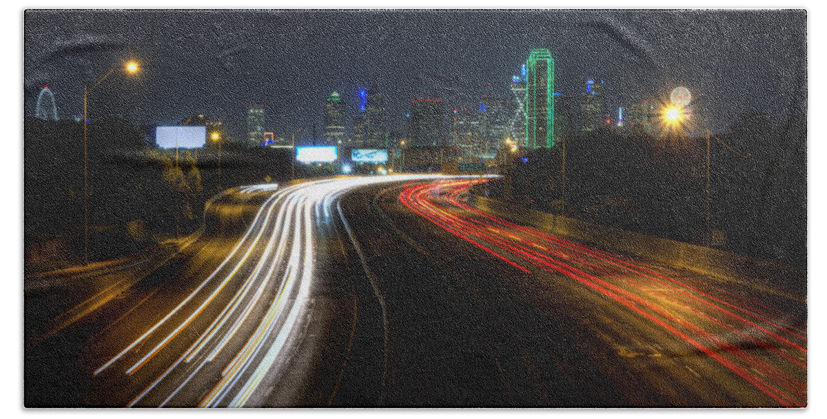 Dallas Beach Sheet featuring the photograph Dallas Night light by Jonathan Davison