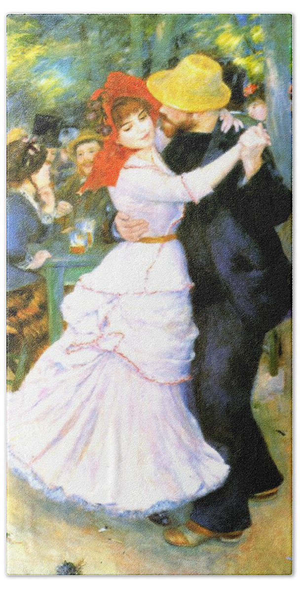 Pierre-auguste Renoir Beach Sheet featuring the painting Dance At Bougival by Pierre Auguste Renoir
