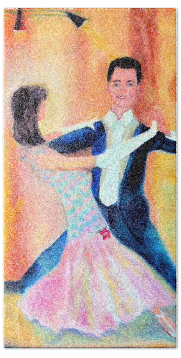 Dance Beach Towel featuring the painting Dancing Through Time by Karen Francis