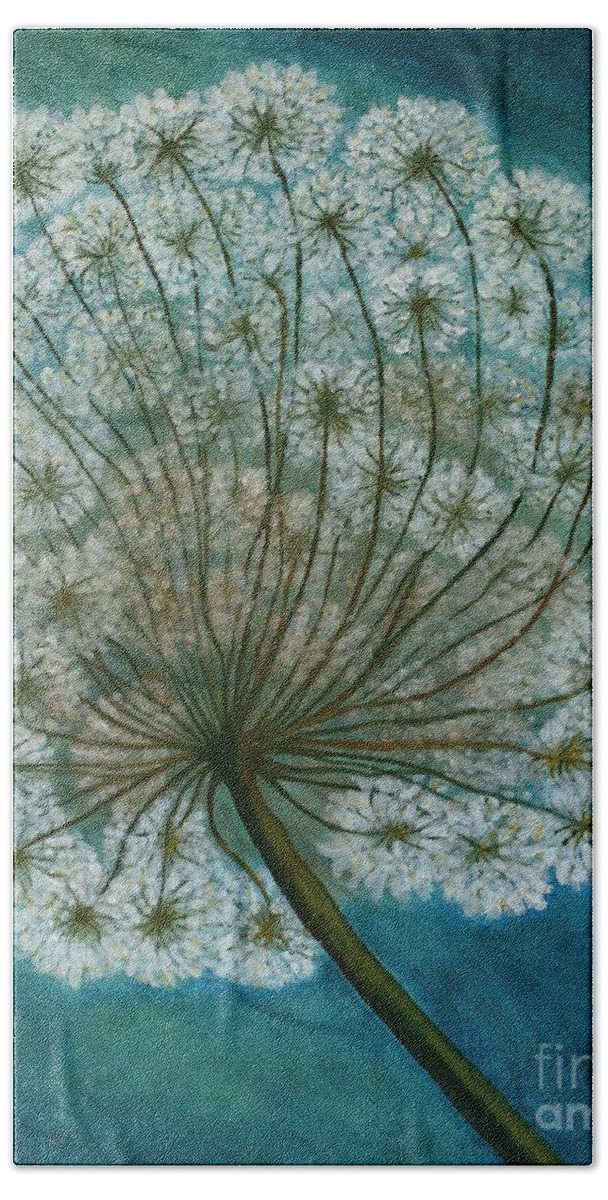 Dandelion Beach Towel featuring the painting Dandelion Painting   SOLD by Christiane Schulze Art And Photography