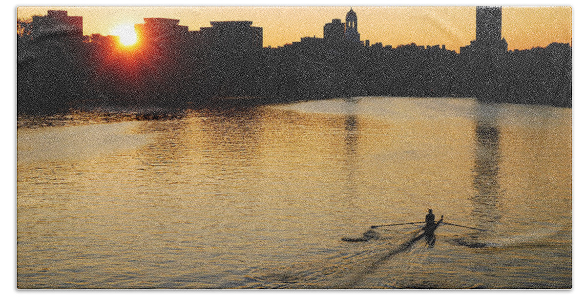 Charles Beach Towel featuring the photograph Dawn on the Charles by James Kirkikis
