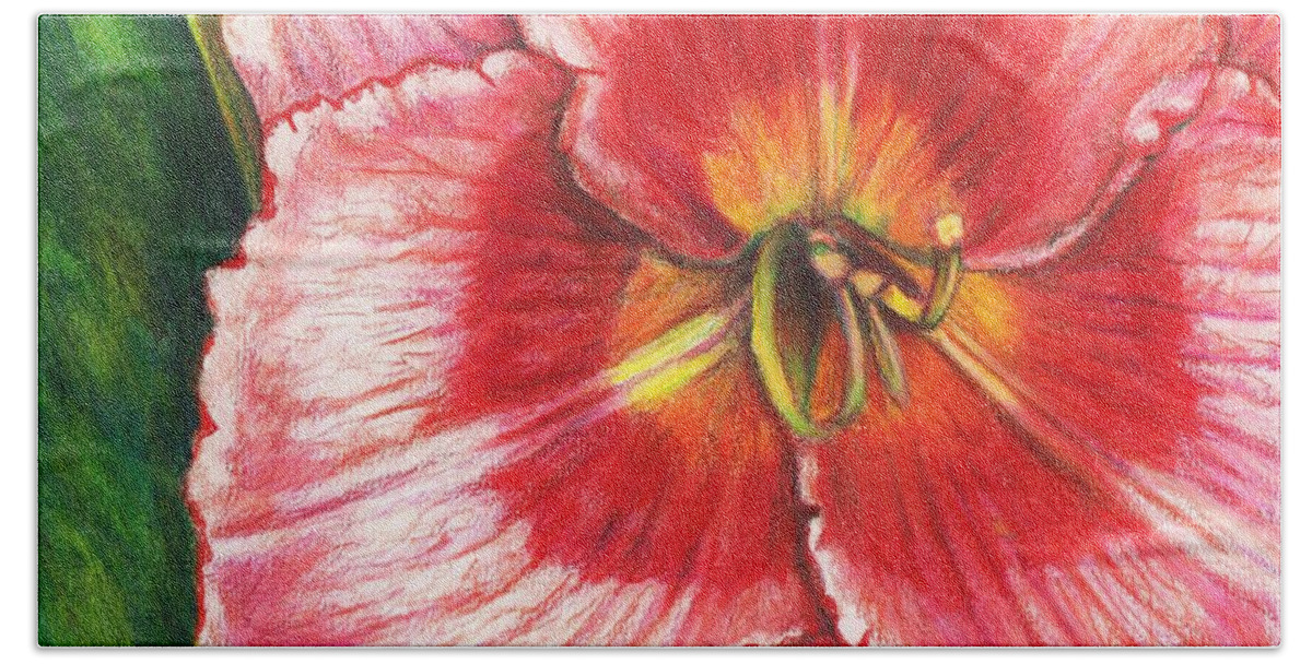 Daylily Beach Sheet featuring the painting Daylily Delight by Shana Rowe Jackson