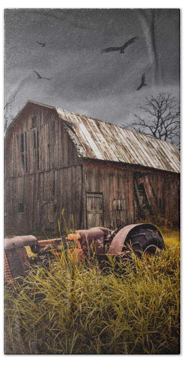 Art Beach Towel featuring the photograph Death of a Small Midwest Farm by Randall Nyhof