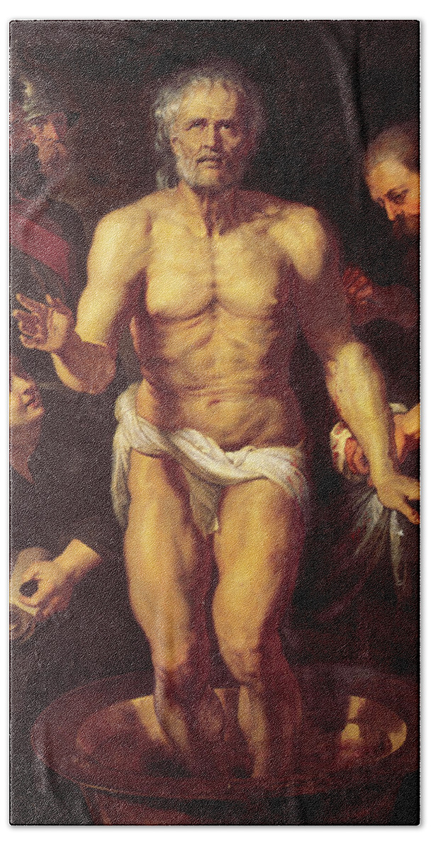 Death Of Seneca Beach Towel featuring the painting Death of Seneca by Peter Paul Rubens