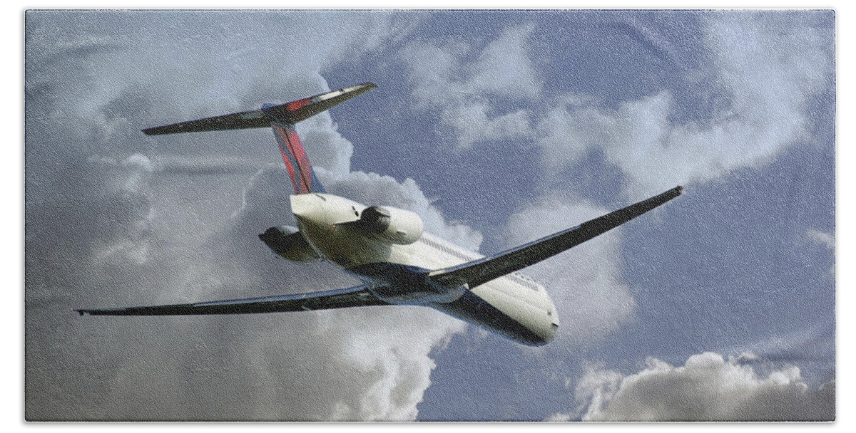 2d Beach Sheet featuring the photograph Delta Jet by Brian Wallace